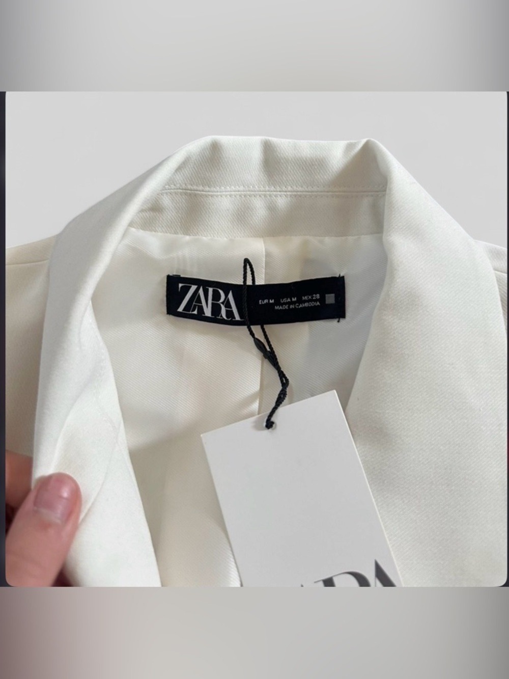 Zara-CROPPED DOUBLE BREASTED BLAZER - Oyster White size M NWT - Picture 6 of 10